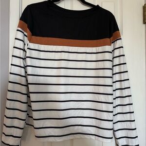 Striped Black and Brown Women's Top